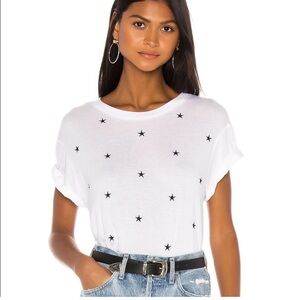 MONROW Short Sleeve Tee w/ Embroidered Stars M